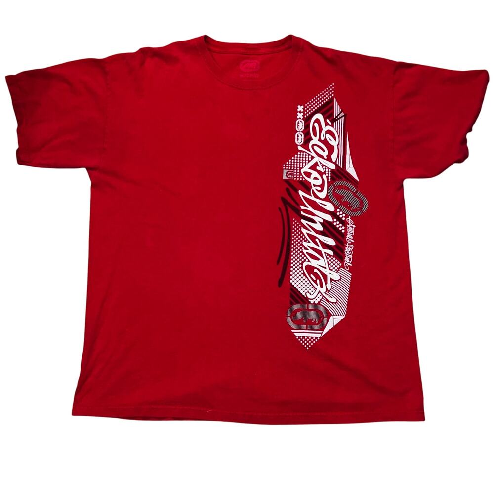 Ecko Unlimited Red and white graphic y2k men's t shirt XL